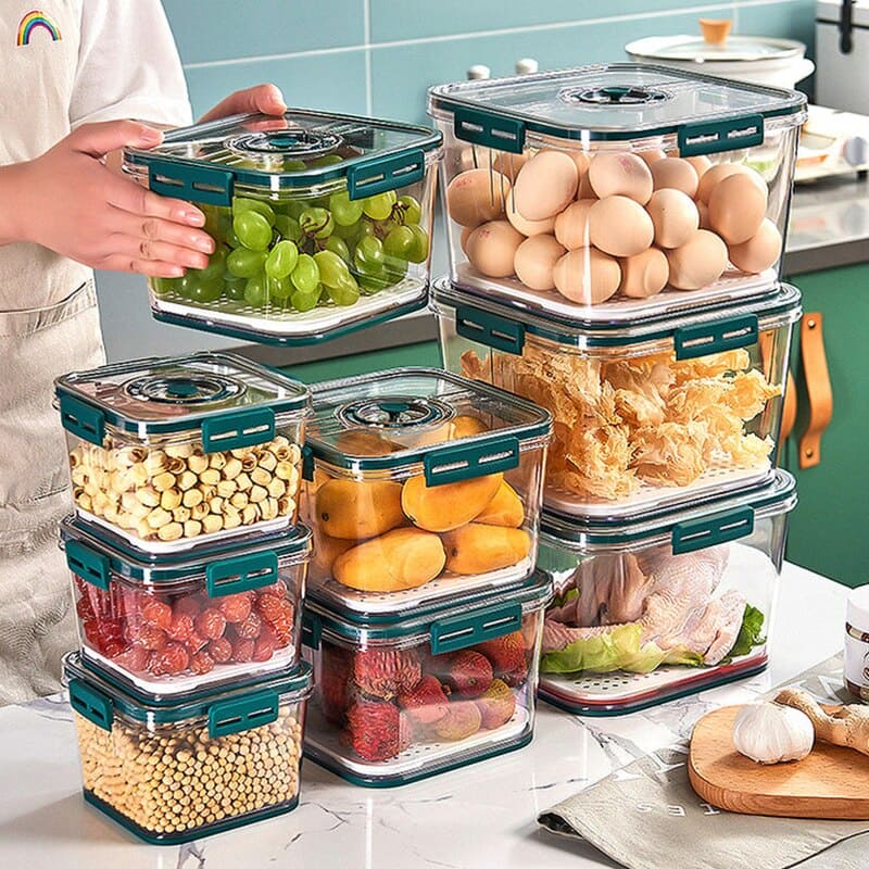 Refrigerator Organizer with Lid and Date Marker