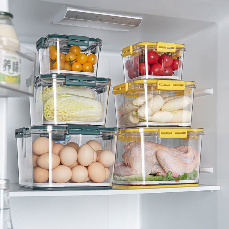 Refrigerator Organizer with Lid and Date Marker