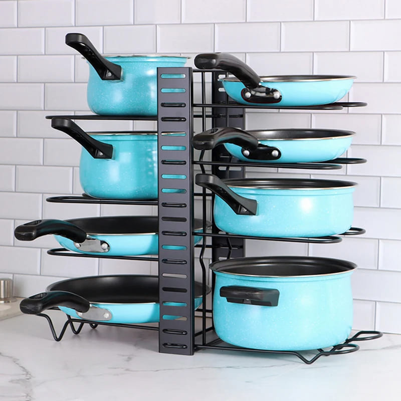 Kitchen Cabinet Pot and Lid Organizer
