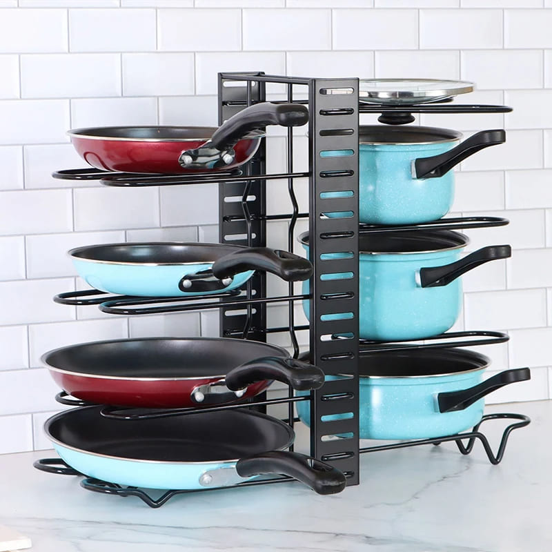 Kitchen Cabinet Pot and Lid Organizer