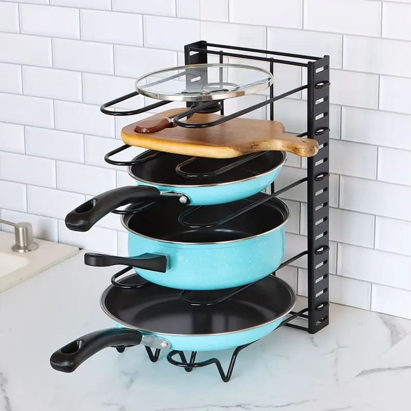 Kitchen Cabinet Pot and Lid Organizer