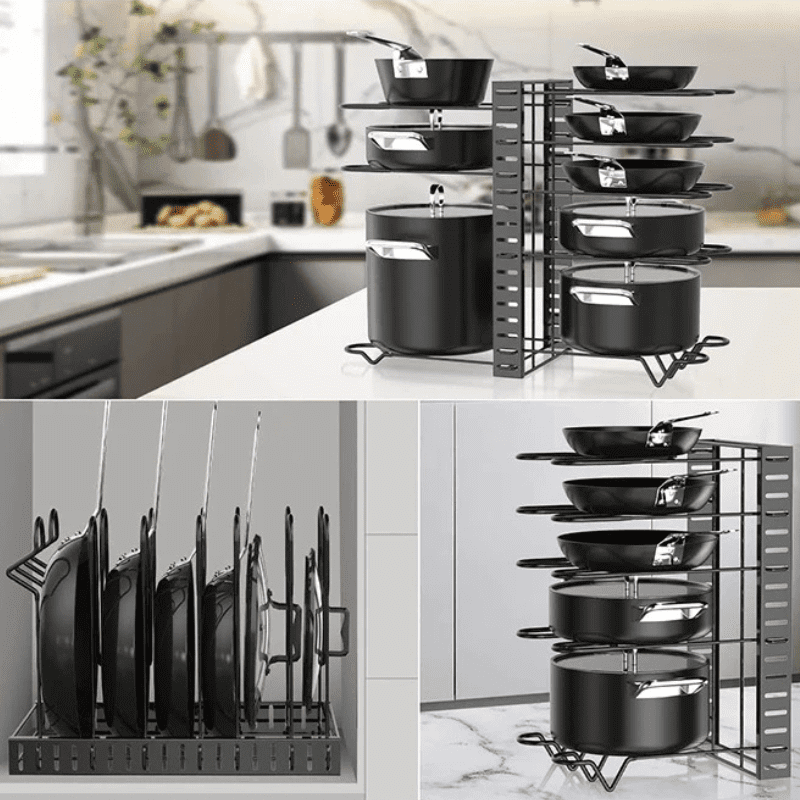 Kitchen Cabinet Pot and Lid Organizer