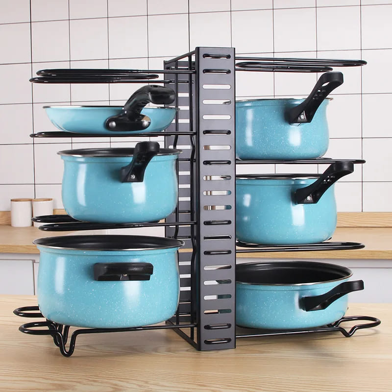 Kitchen Cabinet Pot and Lid Organizer