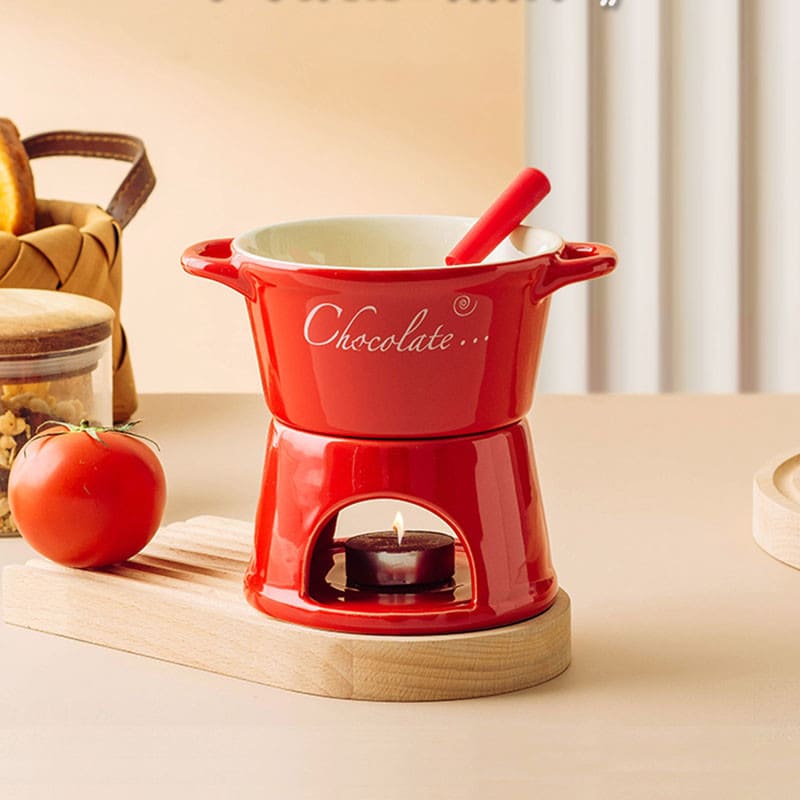 Ceramic Cheese and Chocolate Fondue Pot