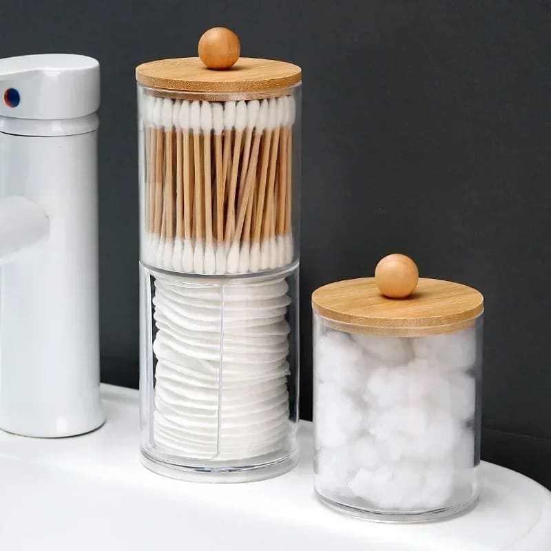 Acrylic Cotton and Cotton Swab Organizer Kit