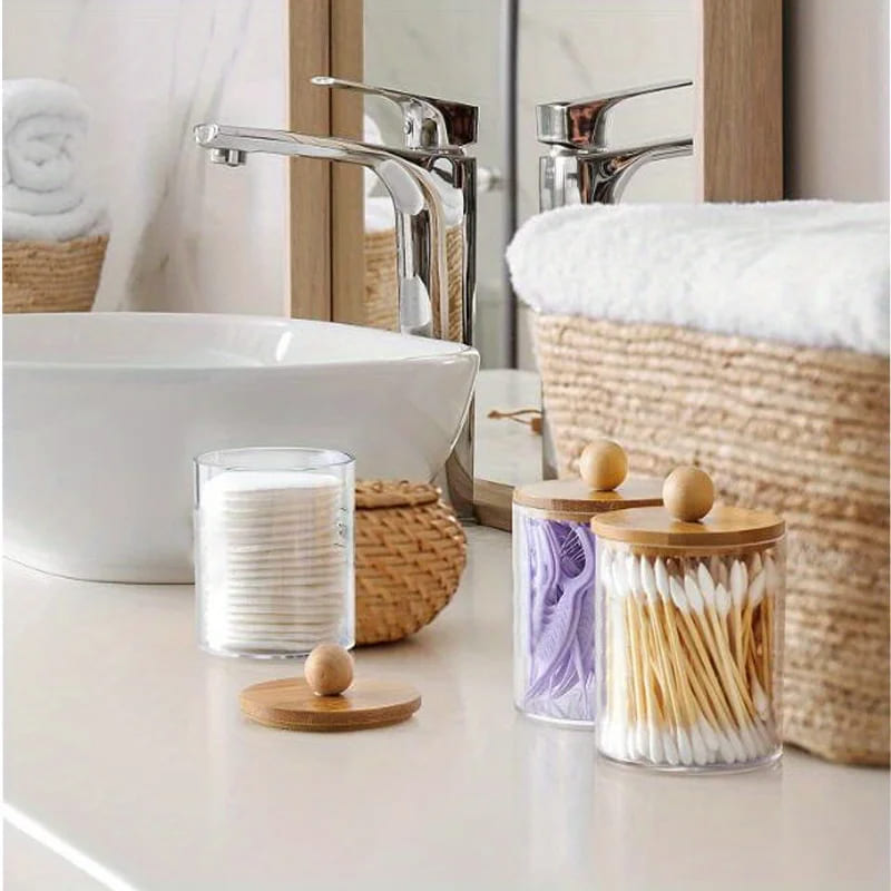 Acrylic Cotton and Cotton Swab Organizer Kit