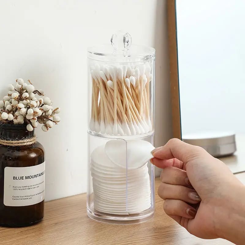 Acrylic Cotton and Cotton Swab Organizer Kit