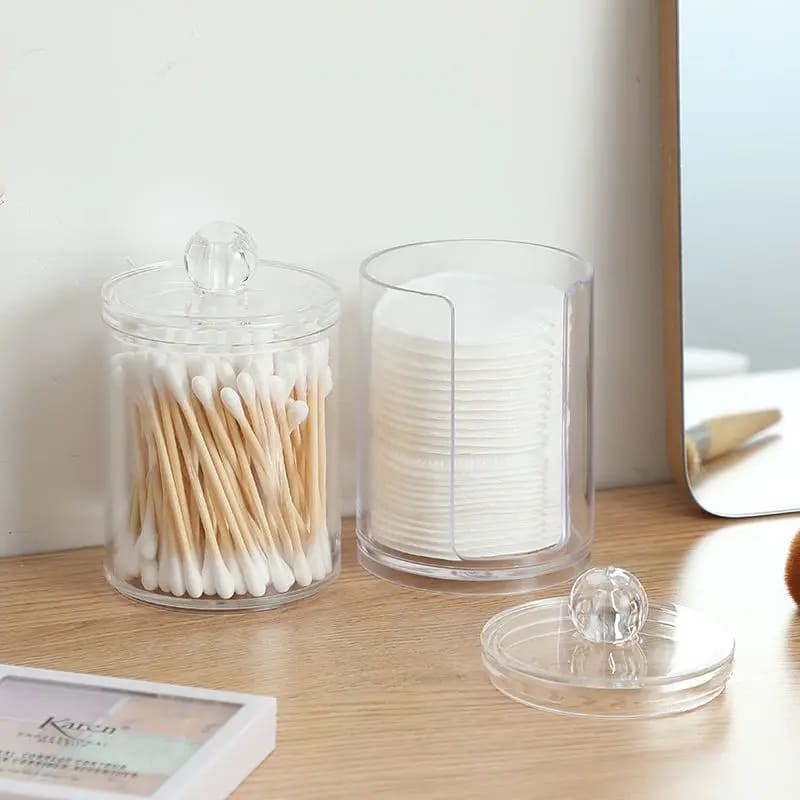 Acrylic Cotton and Cotton Swab Organizer Kit