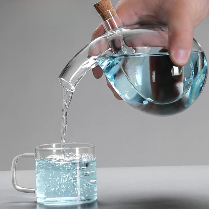 Glass Oil and Vinegar Bottle with Cork 2-in-1