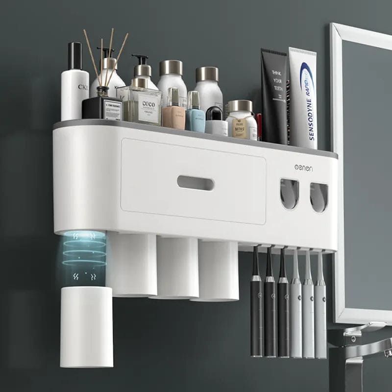 Toothbrush Holder Dispenser with Drawer and Cups