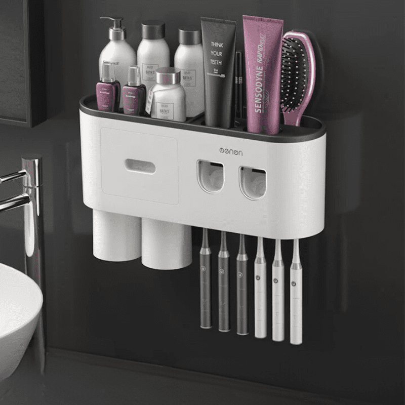 Toothbrush Holder Dispenser with Drawer and Cups