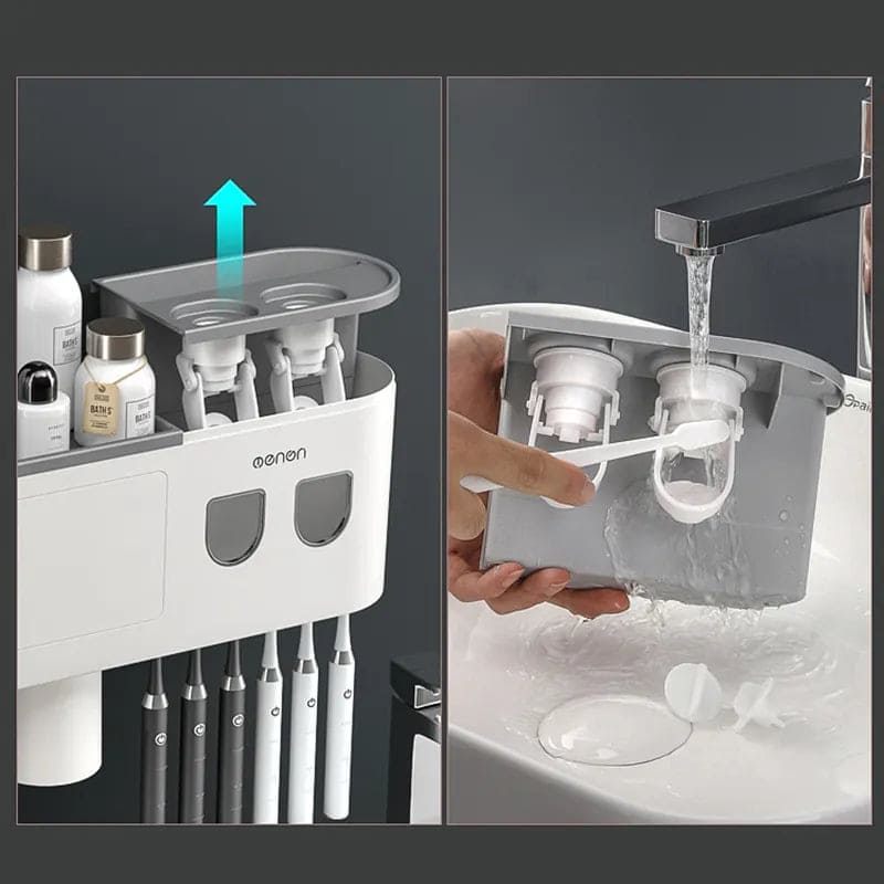 Toothbrush Holder Dispenser with Drawer and Cups