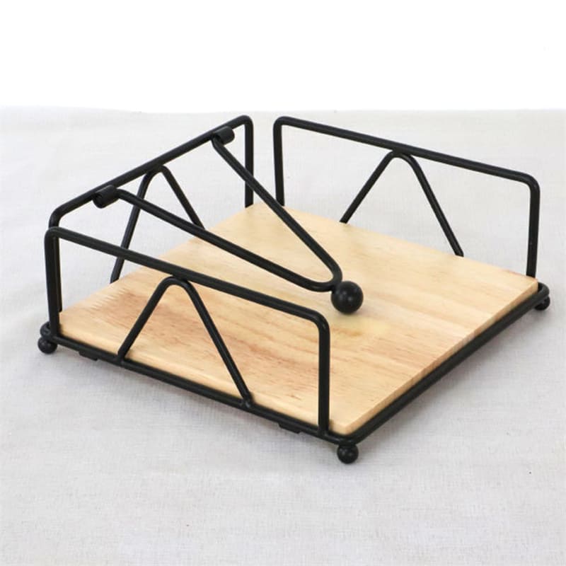 Luxury Modern Wooden Stainless Steel Table Napkin Holder