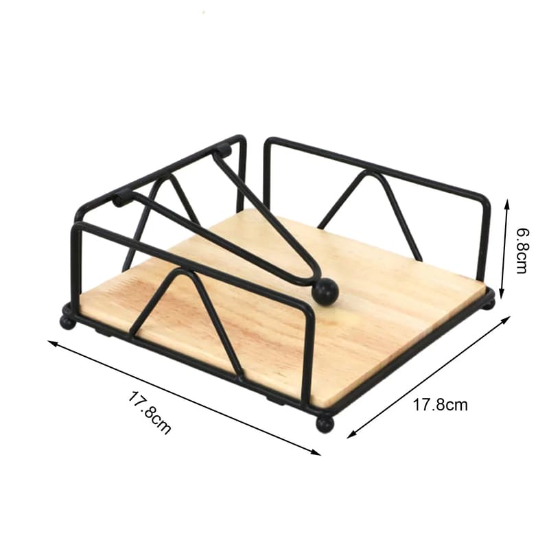 Luxury Modern Wooden Stainless Steel Table Napkin Holder