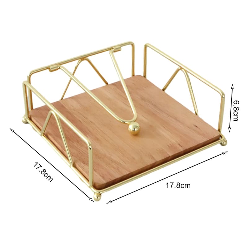 Luxury Modern Wooden Stainless Steel Table Napkin Holder