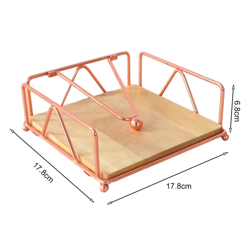 Luxury Modern Wooden Stainless Steel Table Napkin Holder