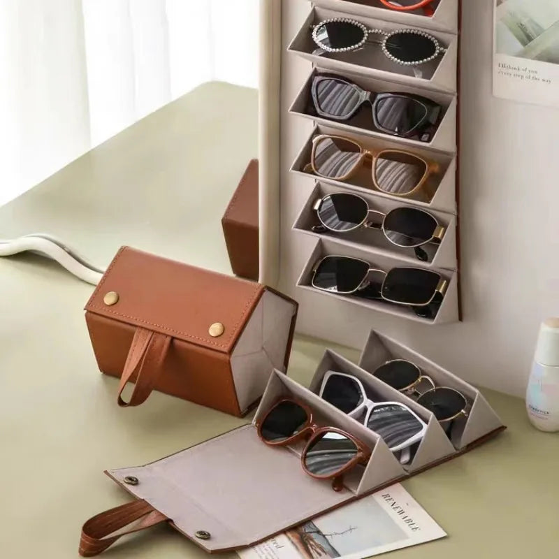 Glasses Case and Organizer with 6 Compartments