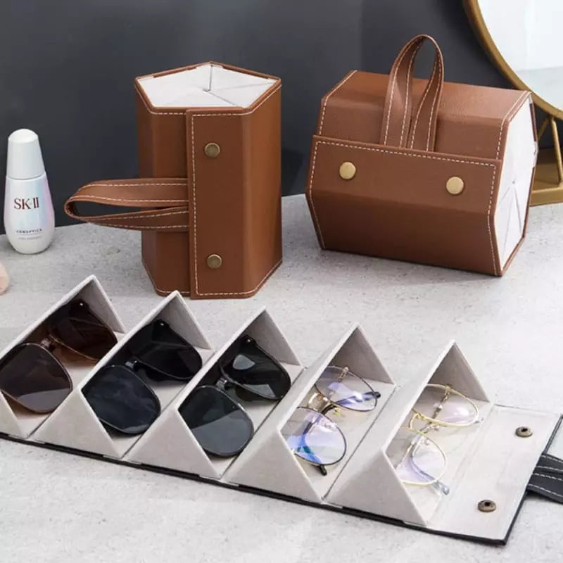 Glasses Case and Organizer with 6 Compartments