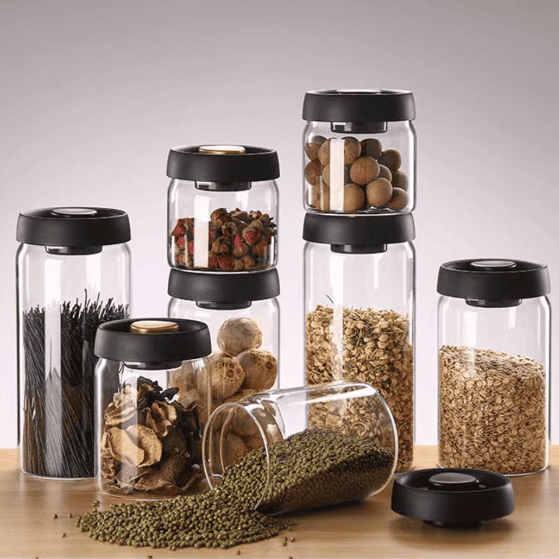 Glass Jar with Airtight Vacuum-Insulated Lid