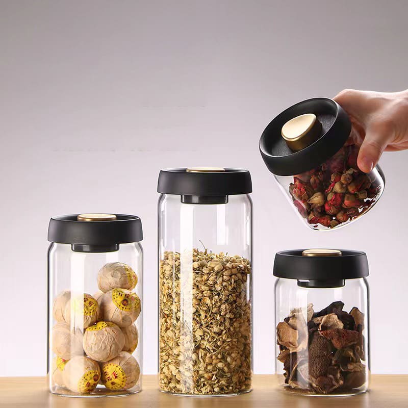 Glass Jar with Airtight Vacuum-Insulated Lid