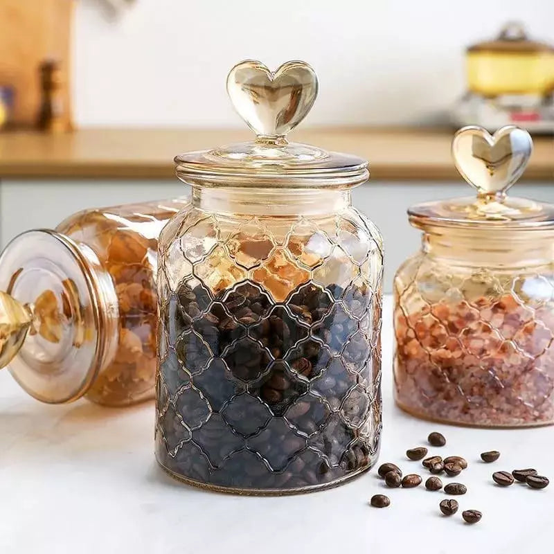 Airtight Glass Jars Food Storage Containers with Plastic Lid