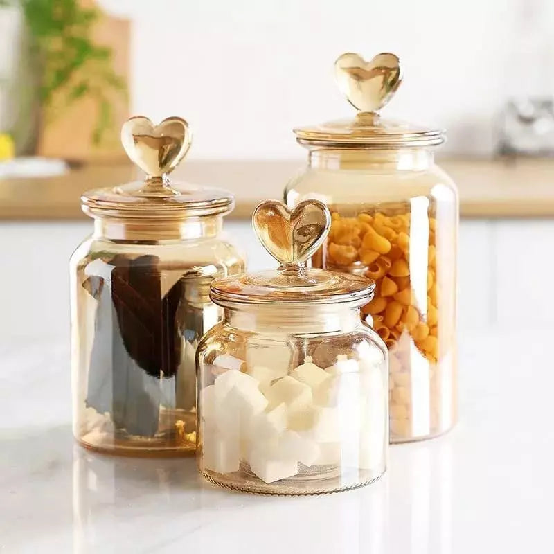 Airtight Glass Jars Food Storage Containers with Plastic Lid