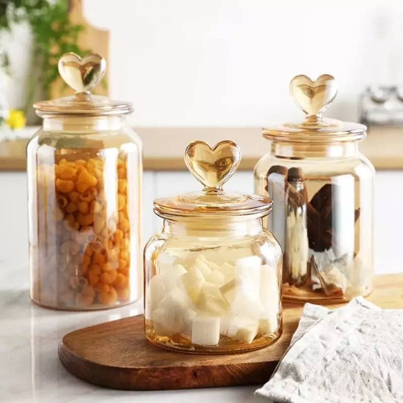 Airtight Glass Jars Food Storage Containers with Plastic Lid
