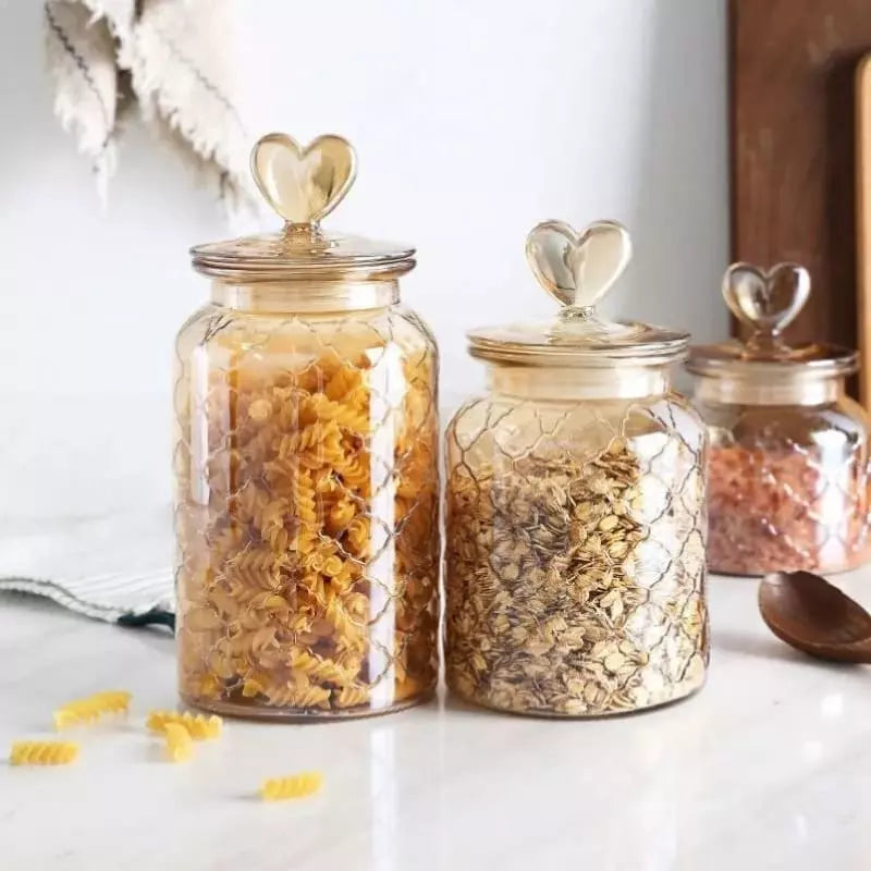 Airtight Glass Jars Food Storage Containers with Plastic Lid