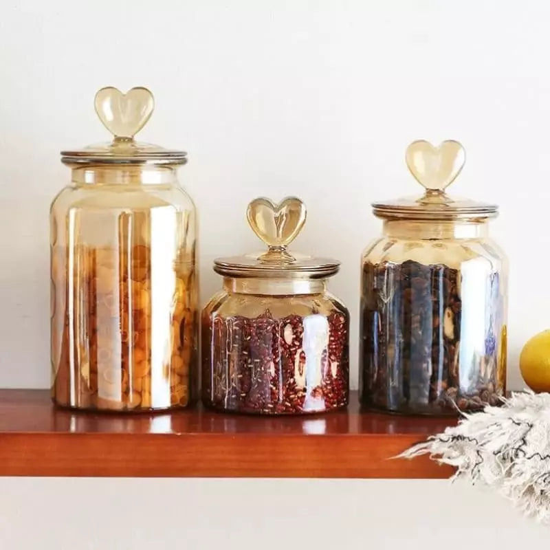 Airtight Glass Jars Food Storage Containers with Plastic Lid