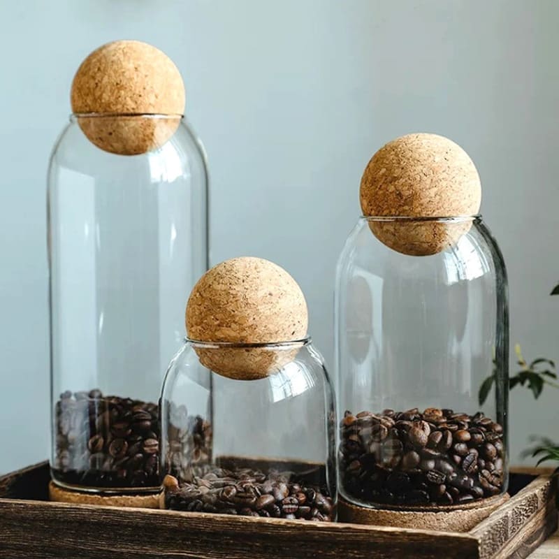 Borossalica Glass Jars with Cork Lid