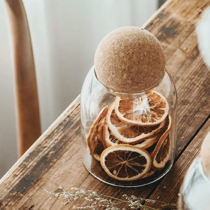 Borossalica Glass Jars with Cork Lid