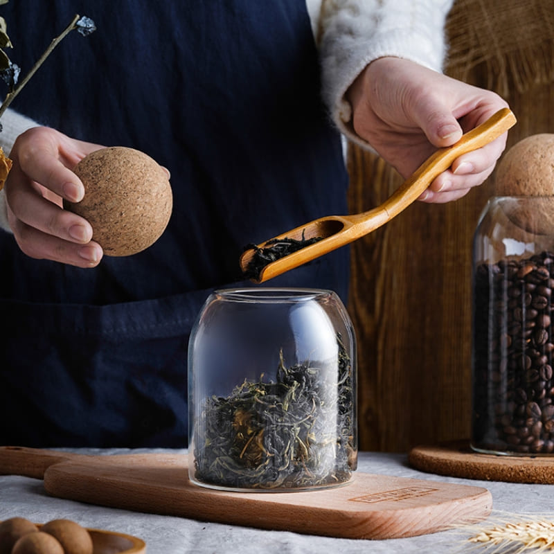 Borossalica Glass Jars with Cork Lid