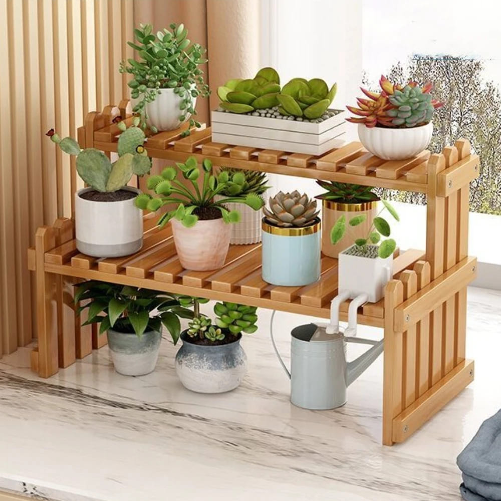Multi-Purpose Wooden Shelf for Plants