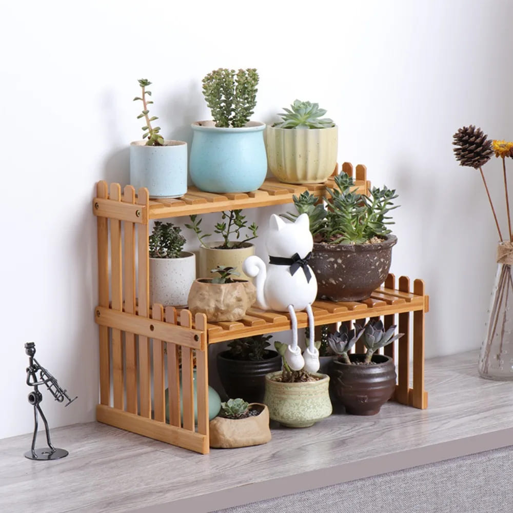 Multi-Purpose Wooden Shelf for Plants