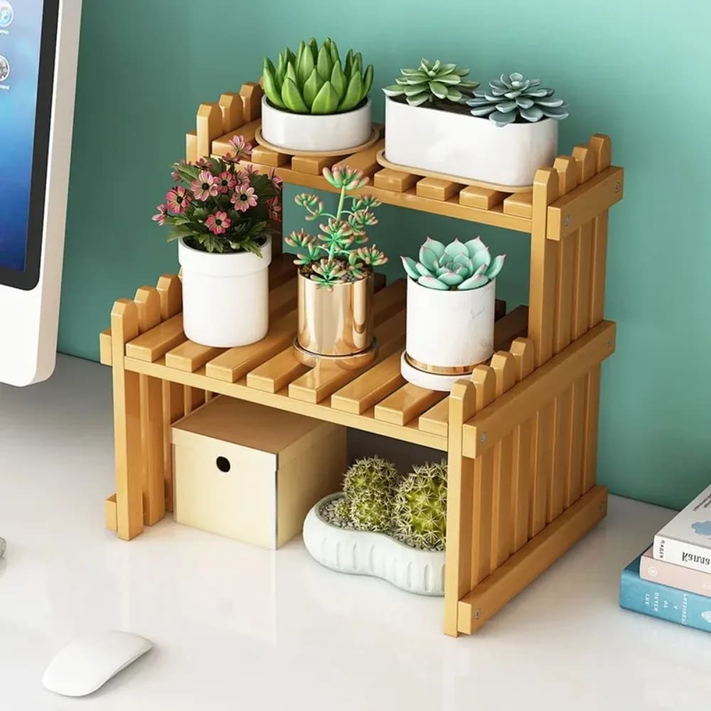 Multi-Purpose Wooden Shelf for Plants
