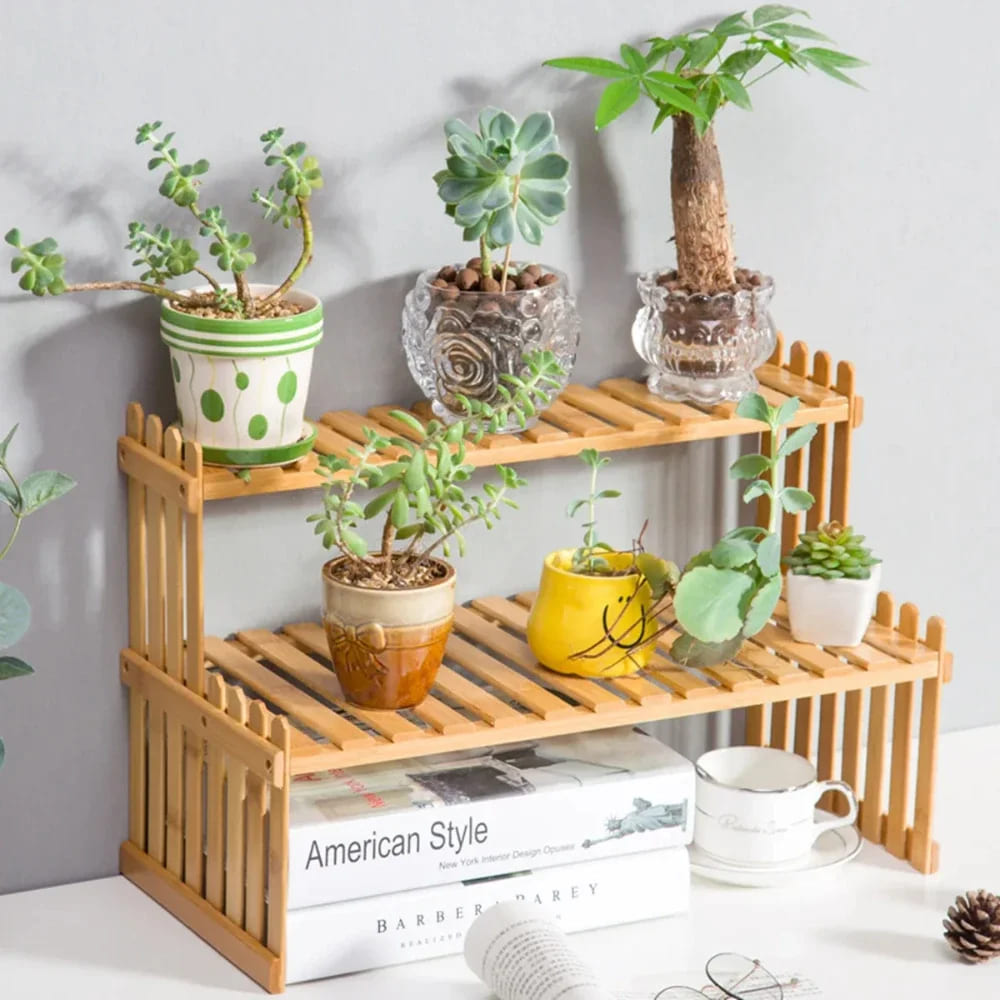 Multi-Purpose Wooden Shelf for Plants
