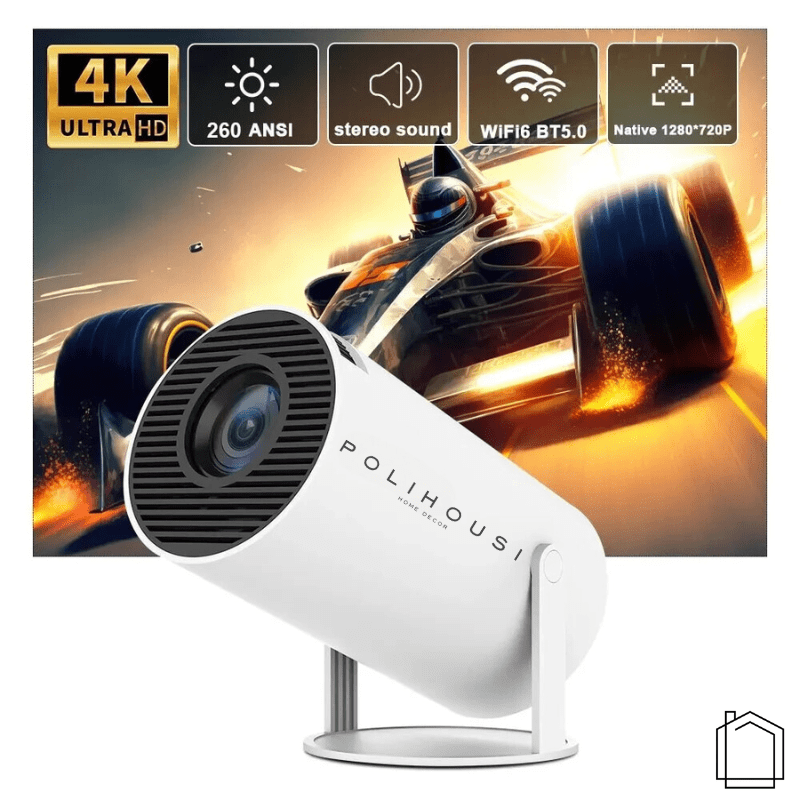 4K 1080p Portable Projector for Home Cinema Ultra HD