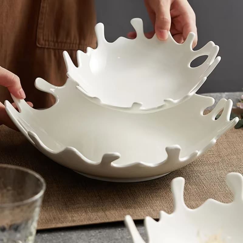 Irregular Ceramic Salad Bowl for Table Setting