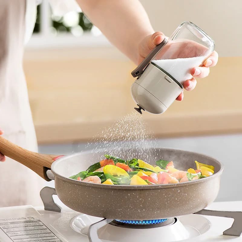 Salt and Spice Shaker with Measuring Spoon