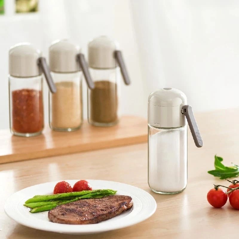 Salt and Spice Shaker with Measuring Spoon