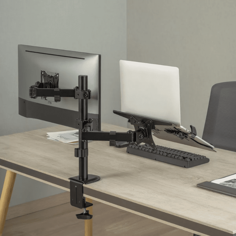 Articulating Monitor and Notebook Stand for Desk