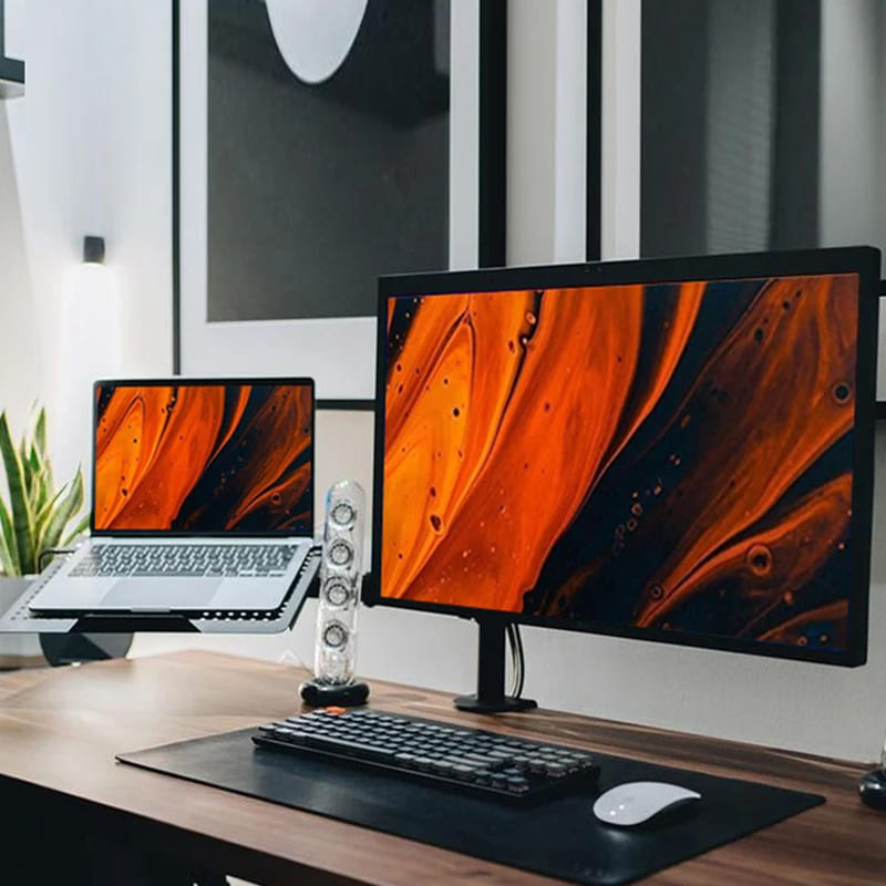 Articulating Monitor and Notebook Stand for Desk