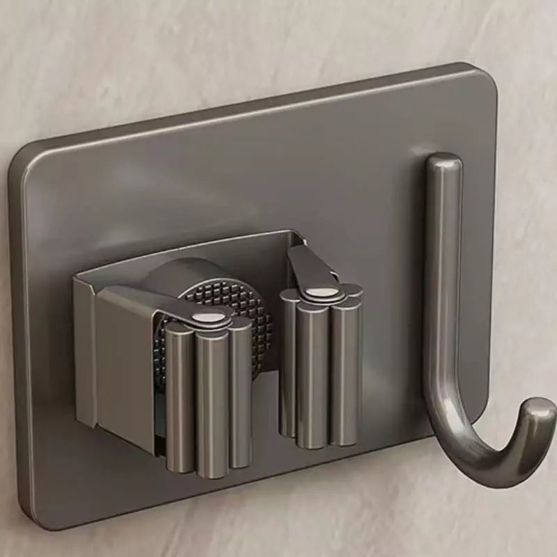 Wall-Mounted Adhesive Broom Holder