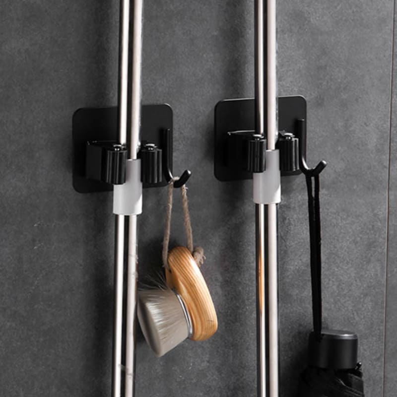 Wall-Mounted Adhesive Broom Holder