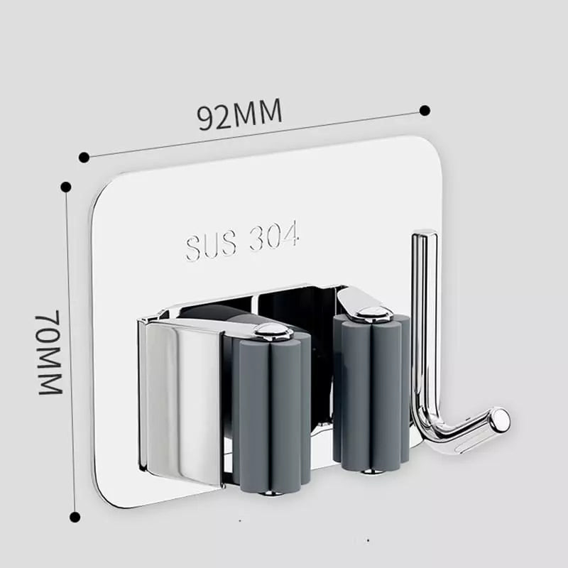 Wall-Mounted Adhesive Broom Holder