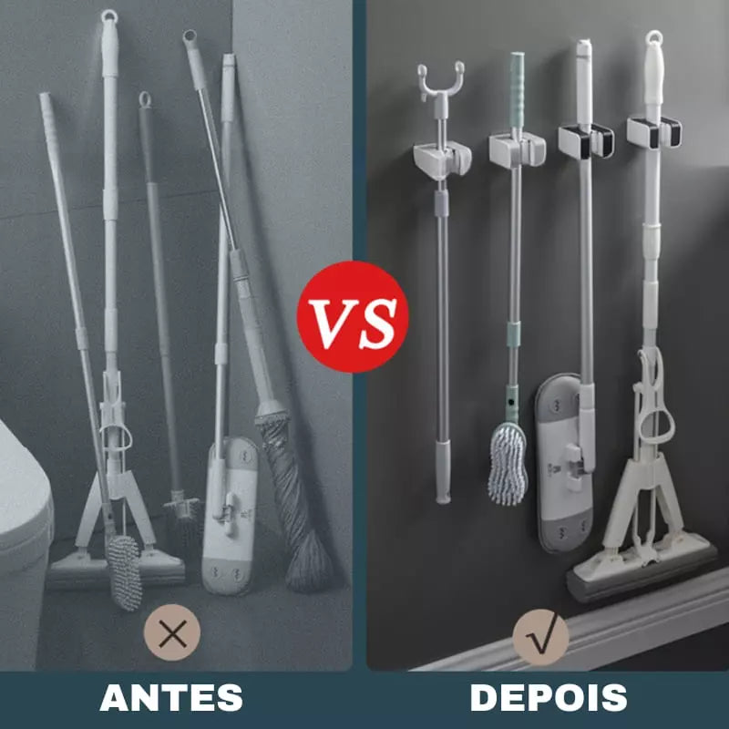 Wall-Mounted Broom and Mop Holder
