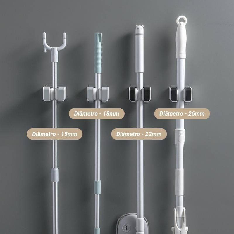 Wall-Mounted Broom and Mop Holder