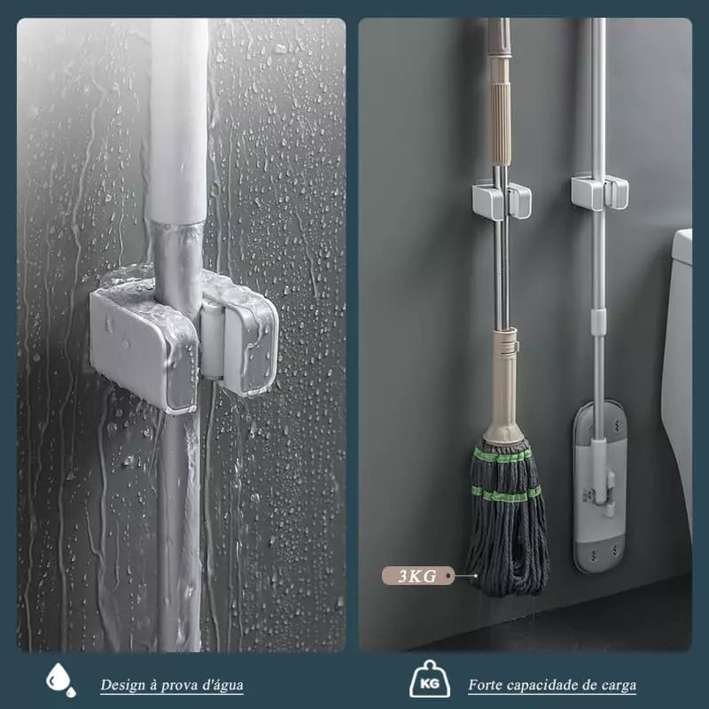 Wall-Mounted Broom and Mop Holder