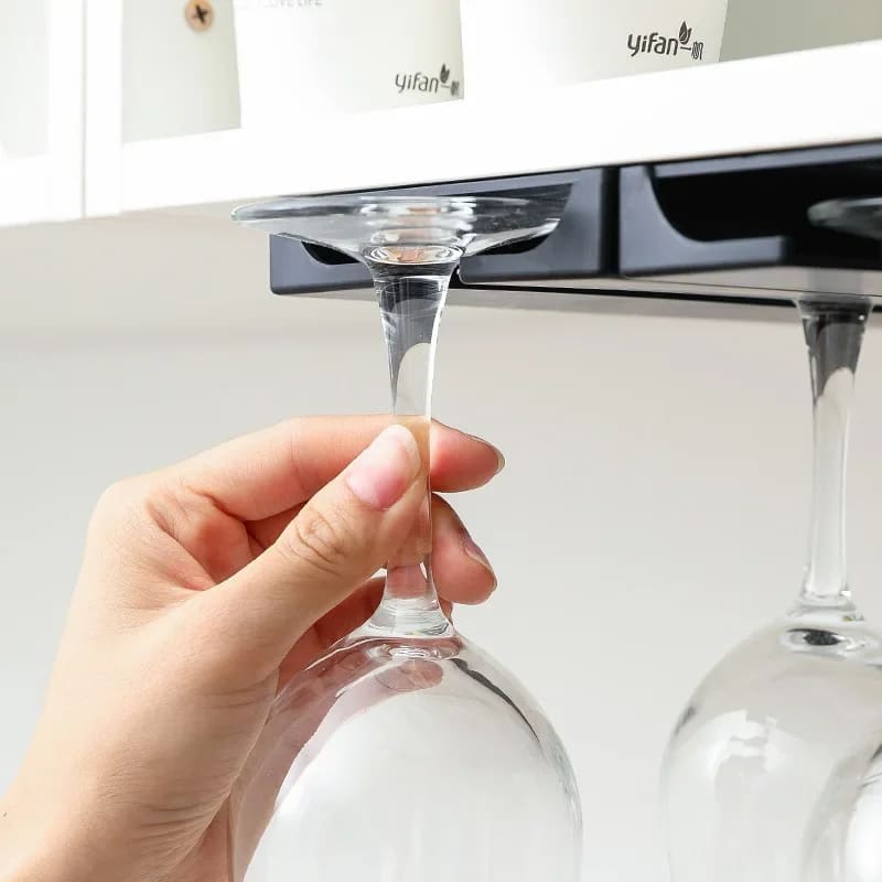 Suspended Glass Holder Organizer Bar at Home