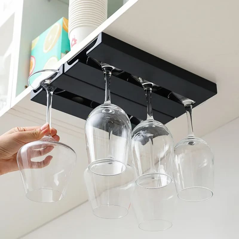 Suspended Glass Holder Organizer Bar at Home